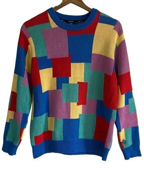 Volcom Mike Ravelson Design Multicolor Patchwork Crewneck Sweater